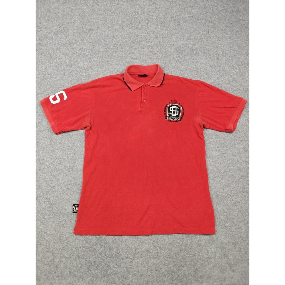 Vintage Old Skool Polo Shirt Boys XL Red Urban Royale‎ 96 Crest Embroidered Logo